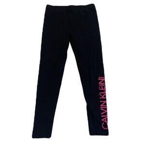 💜 Calvin Klein Jeans Girls Black Leggings L/G (10/12)